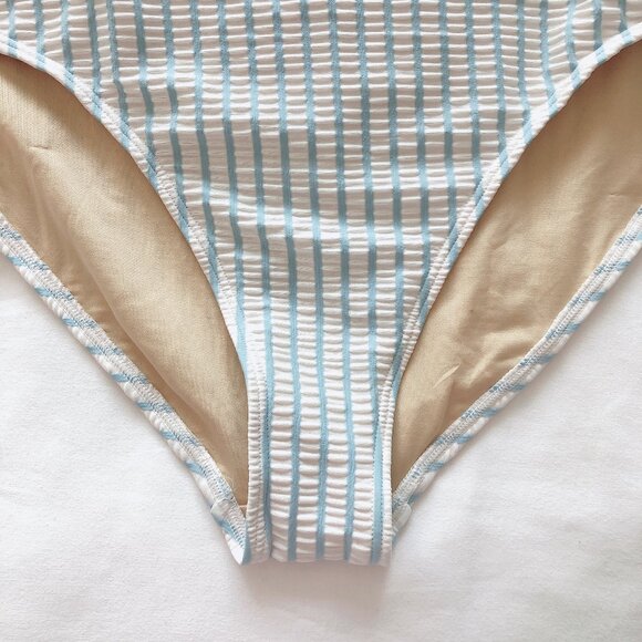 Old Navy bikini bottoms MED blue stripe high rise & high cut New with tags! - Picture 5 of 9